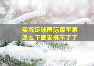 实况足球国际版苹果怎么下载安装不了了