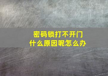 密码锁打不开门什么原因呢怎么办