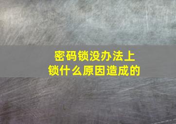 密码锁没办法上锁什么原因造成的