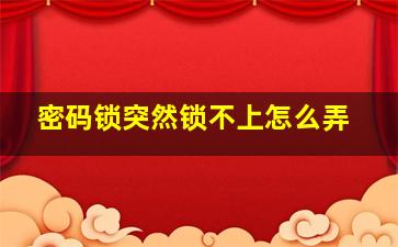 密码锁突然锁不上怎么弄