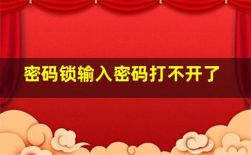 密码锁输入密码打不开了