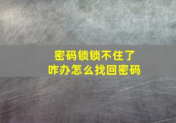 密码锁锁不住了咋办怎么找回密码