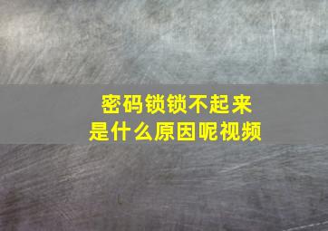 密码锁锁不起来是什么原因呢视频