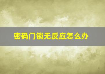 密码门锁无反应怎么办