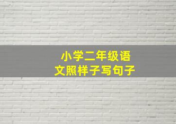 小学二年级语文照样子写句子