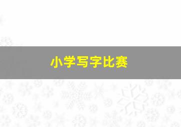 小学写字比赛