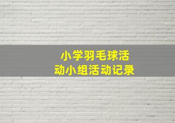 小学羽毛球活动小组活动记录