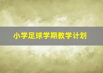 小学足球学期教学计划