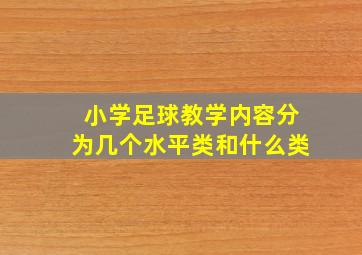 小学足球教学内容分为几个水平类和什么类