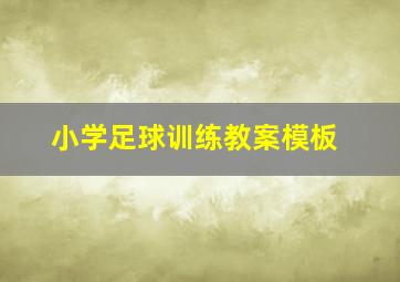 小学足球训练教案模板