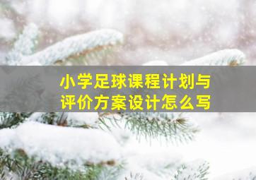 小学足球课程计划与评价方案设计怎么写