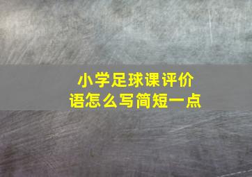 小学足球课评价语怎么写简短一点