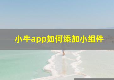 小牛app如何添加小组件