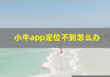 小牛app定位不到怎么办