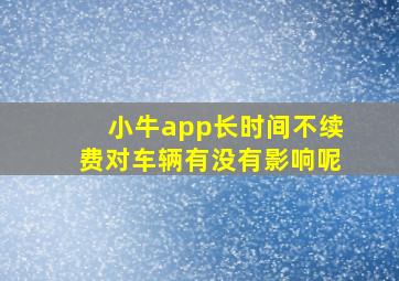 小牛app长时间不续费对车辆有没有影响呢