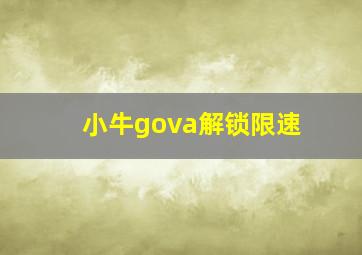 小牛gova解锁限速