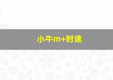 小牛m+时速