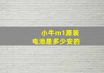 小牛m1原装电池是多少安的