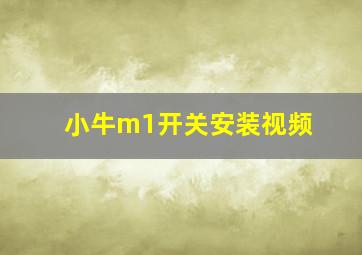 小牛m1开关安装视频