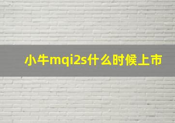 小牛mqi2s什么时候上市