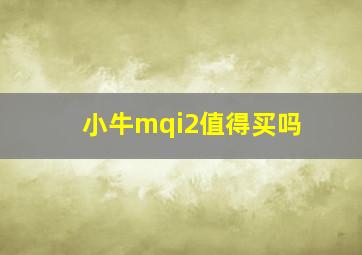 小牛mqi2值得买吗