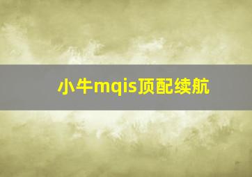 小牛mqis顶配续航