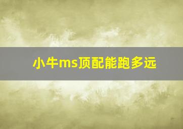 小牛ms顶配能跑多远