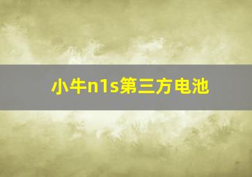 小牛n1s第三方电池