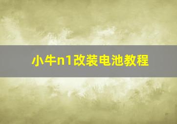 小牛n1改装电池教程