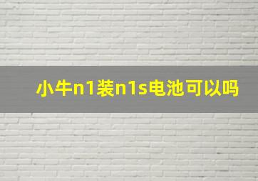 小牛n1装n1s电池可以吗