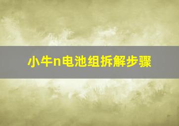 小牛n电池组拆解步骤