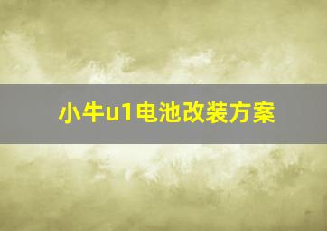 小牛u1电池改装方案