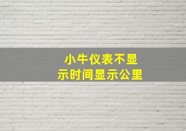 小牛仪表不显示时间显示公里