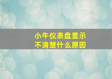 小牛仪表盘显示不清楚什么原因