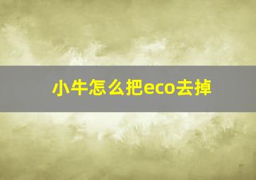 小牛怎么把eco去掉