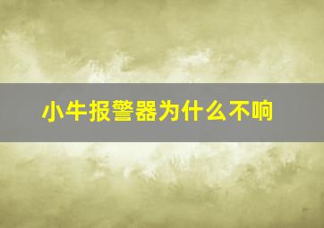 小牛报警器为什么不响