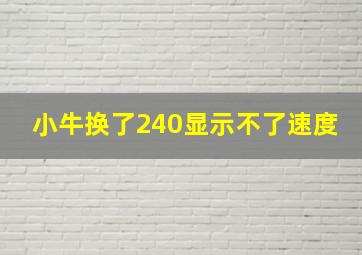 小牛换了240显示不了速度