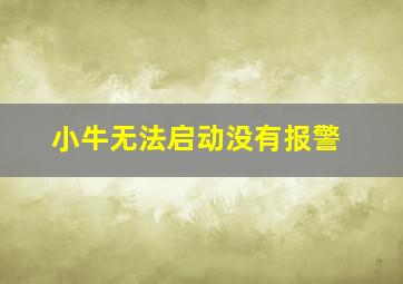 小牛无法启动没有报警