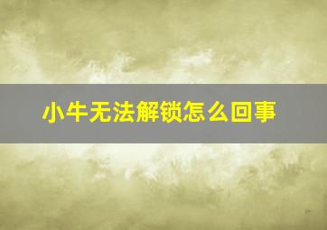 小牛无法解锁怎么回事