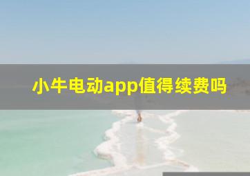 小牛电动app值得续费吗