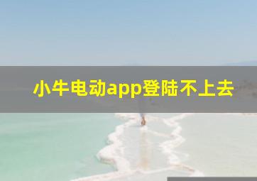 小牛电动app登陆不上去