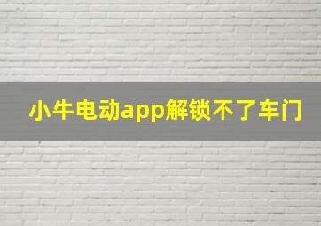 小牛电动app解锁不了车门