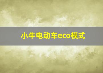 小牛电动车eco模式