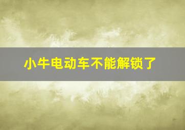 小牛电动车不能解锁了