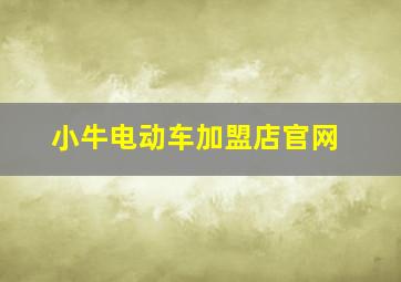 小牛电动车加盟店官网