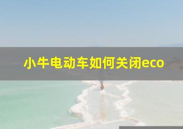 小牛电动车如何关闭eco