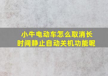 小牛电动车怎么取消长时间静止自动关机功能呢