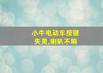 小牛电动车按键失灵,喇叭不响