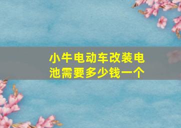 小牛电动车改装电池需要多少钱一个