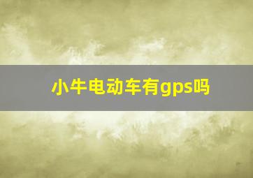 小牛电动车有gps吗